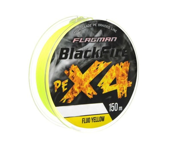 Pintas Valas Flagman BlackFire PE X-4 150m Fluo Yellow 0.06-0.16mm