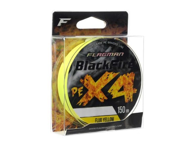 Pintas Valas Flagman BlackFire PE X-4 150m Fluo Yellow 0.06-0.16mm