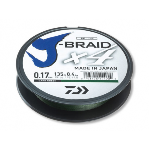 Pintas valas Daiwa J-Braid x4 Dark Green 135m