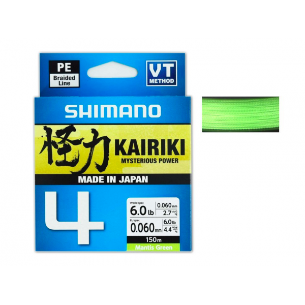 Pintas valas Shimano Kairiki 4 150m Mantis Green