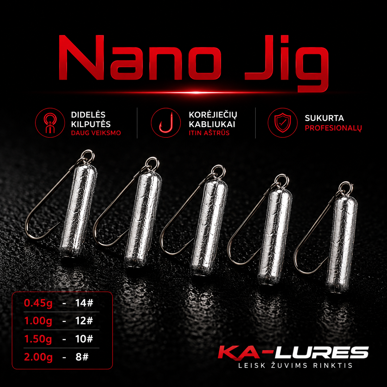 Ka-Lures Nano Jig Rig sistemėlė Pagaliukas 0.45-2g/ 5vnt