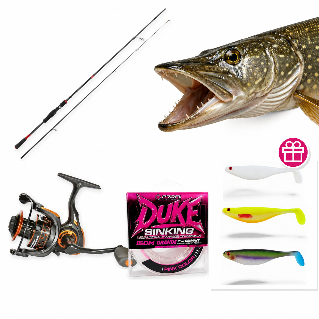 Rinkinys Lydekų žūklei 5-20g 265cm + Dovana